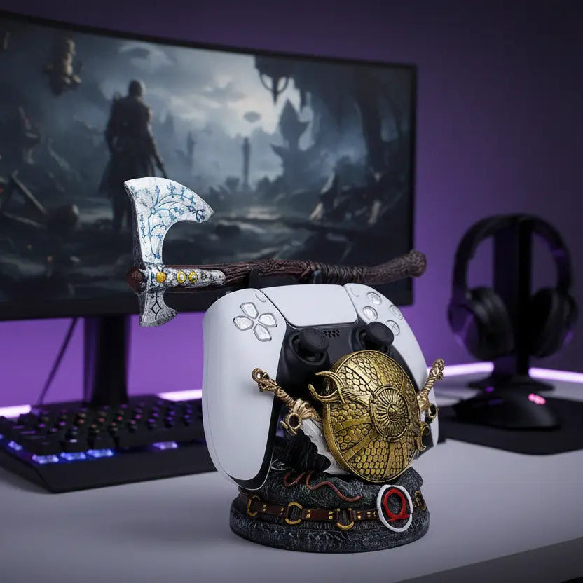 God of War Controller Stand - Premium Gamepad Holder for PS5, Xbox & PS4