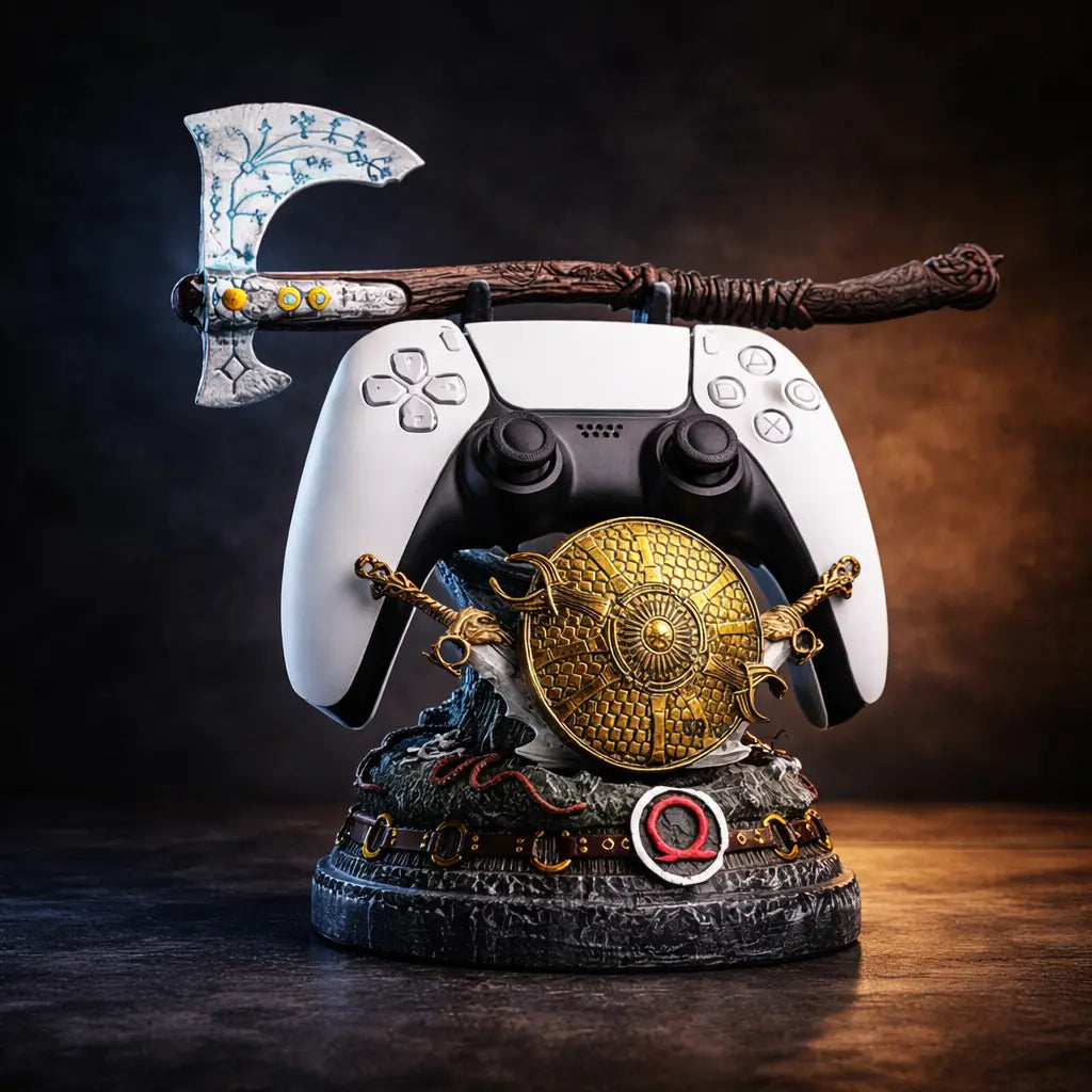 God of War Controller Stand - Premium Gamepad Holder for PS5, Xbox & PS4