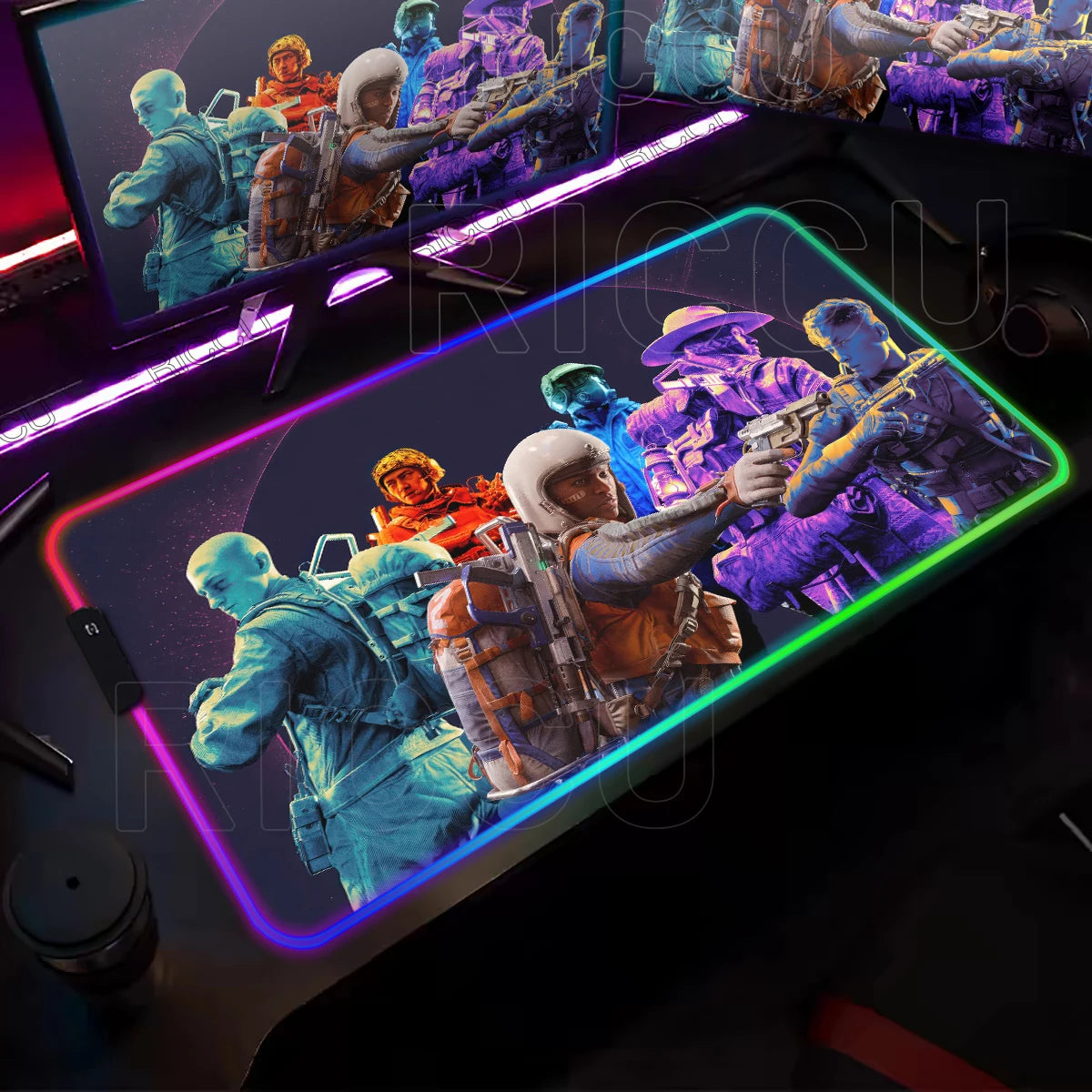 ARC Raiders RGB LED Gaming Mouse Pad – XXL Desk Mat with 12 Lighting Modes & Non-Slip Rubber Base