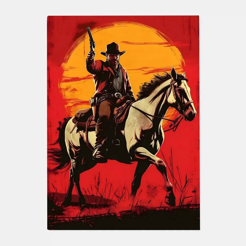 Red Dead Redemption 2 Canvas Poster - Western Wall Art Print for Game Room, Bedroom & Man Cave