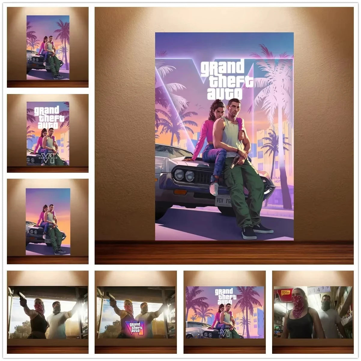 GTA VI Canvas Poster - Wall Art Print for Game Room, Bedroom & Man Cave Decor