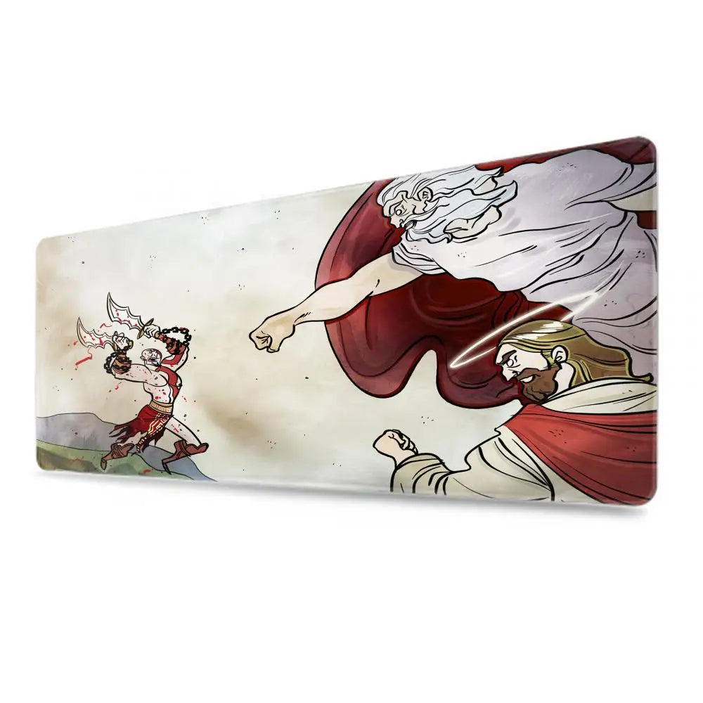 God of War Gaming Mouse Pad - Large Extended Desk Mat with Non-Slip Rubber Base
