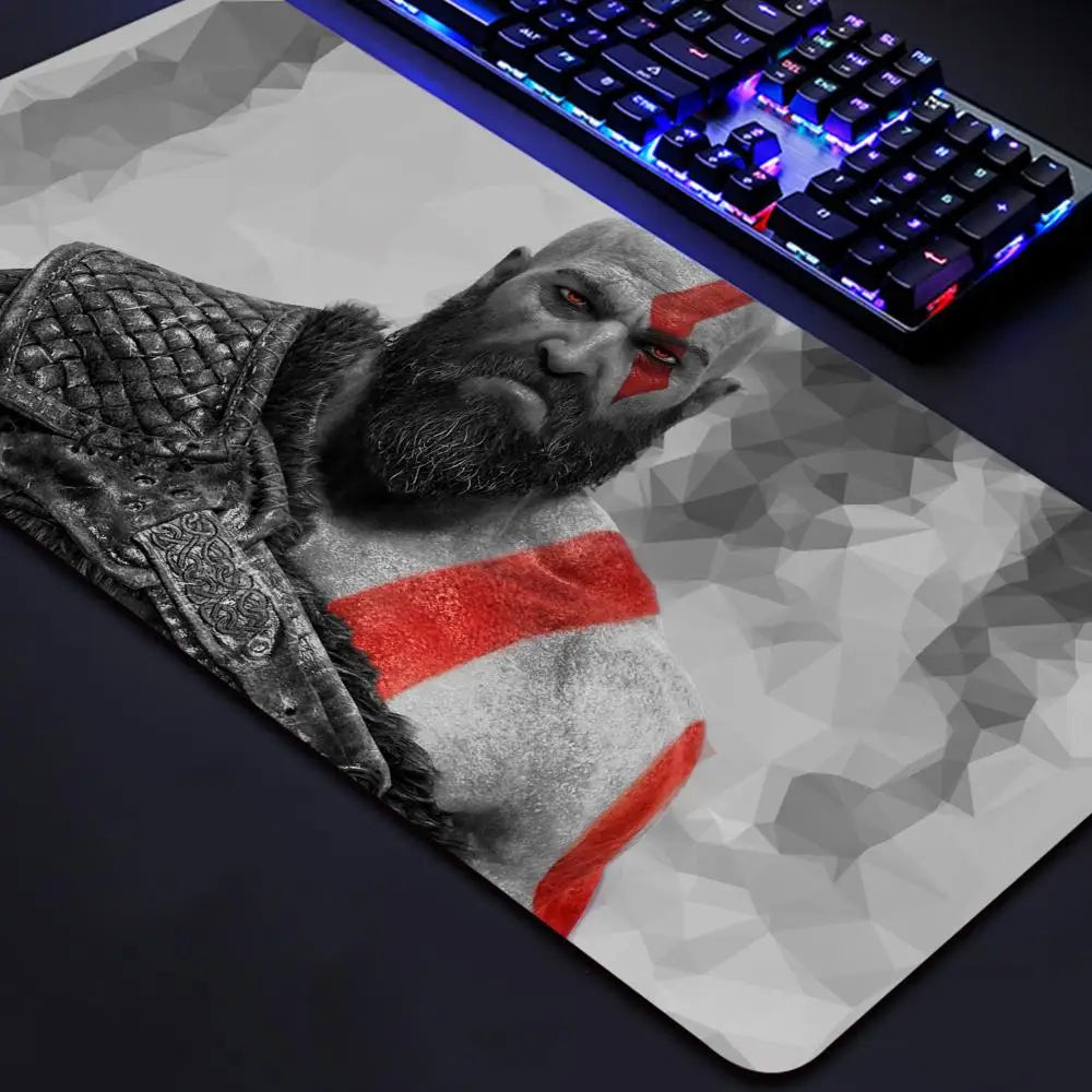 God of War Gaming Mouse Pad - Large Extended Desk Mat with Non-Slip Rubber Base