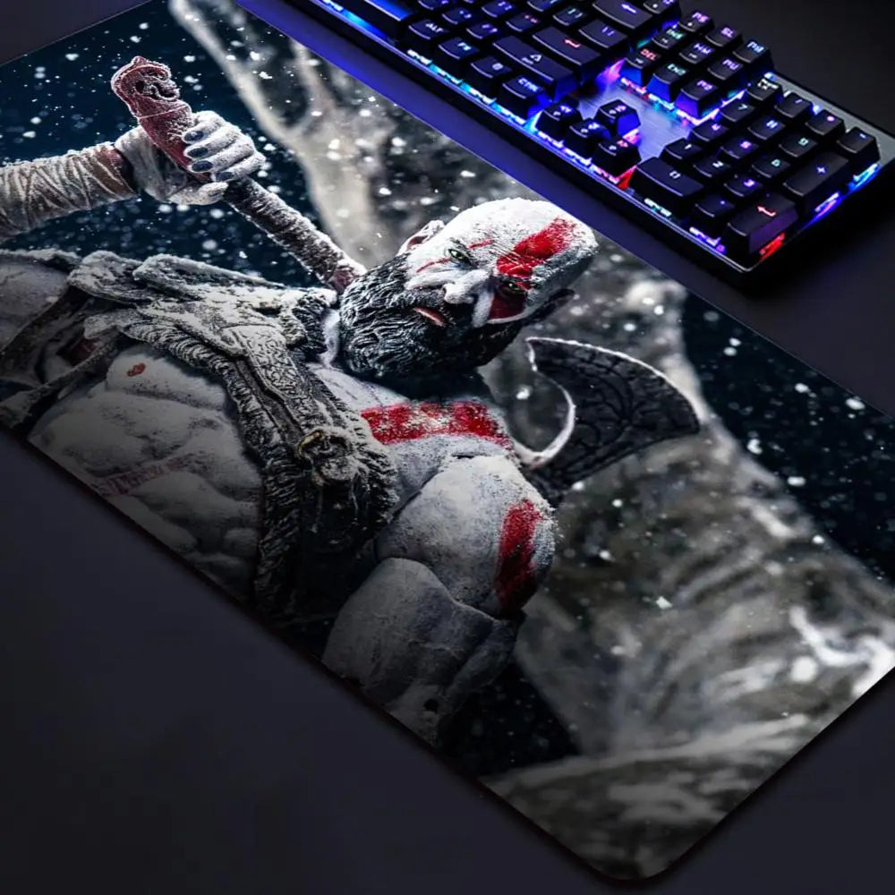 God of War Gaming Mouse Pad - Large Extended Desk Mat with Non-Slip Rubber Base