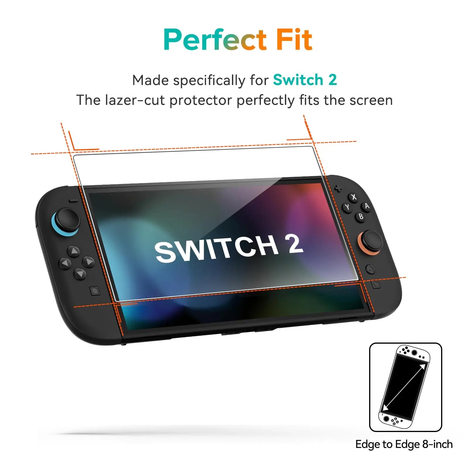 Switch 2 Tempered Glass Screen Protector - 9H HD Clear, Anti-Fingerprint & Anti-Scratch