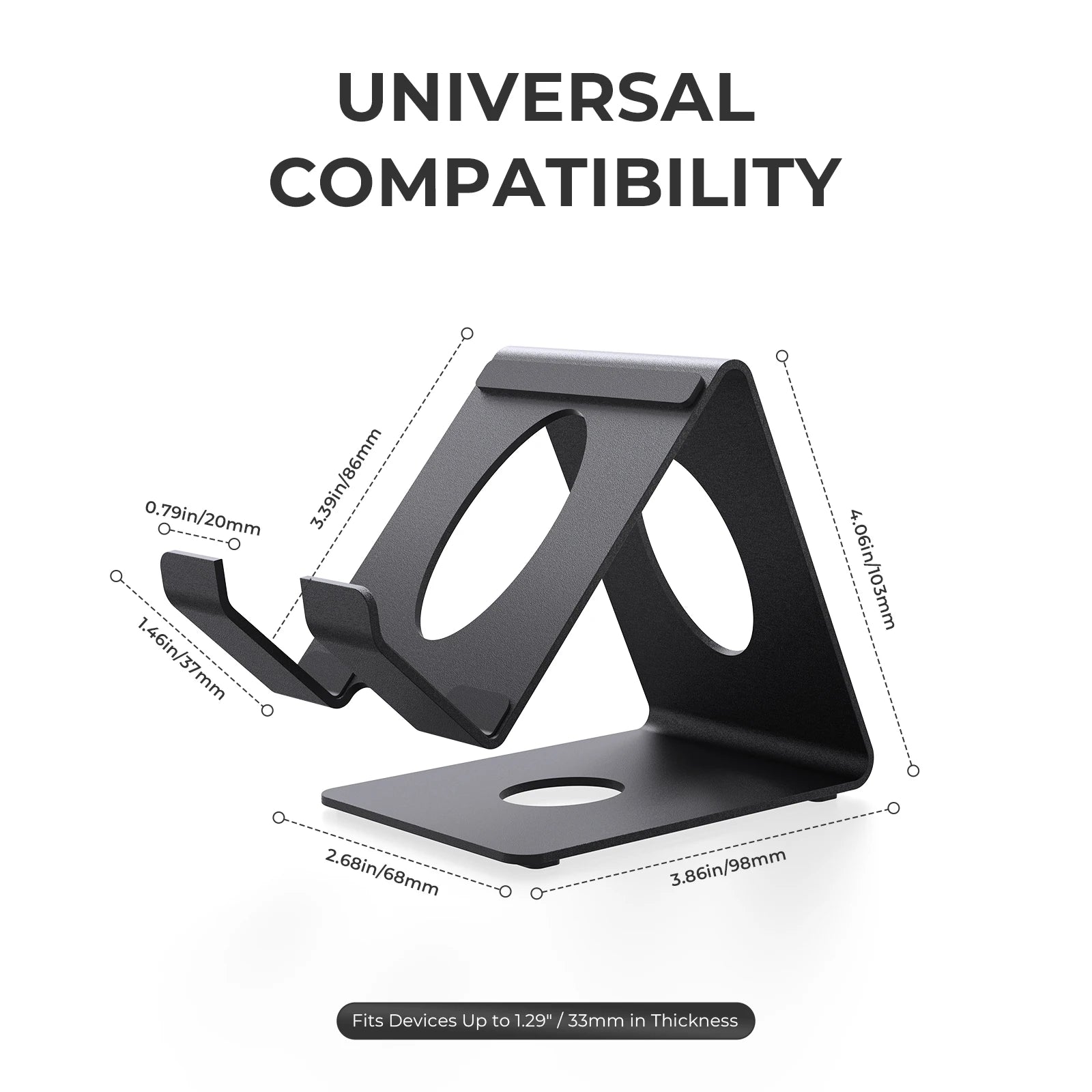 Universal Handheld Gaming Stand - Heavy Metal Base, Silicone Grip for Switch 2, Steam Deck & ROG Ally