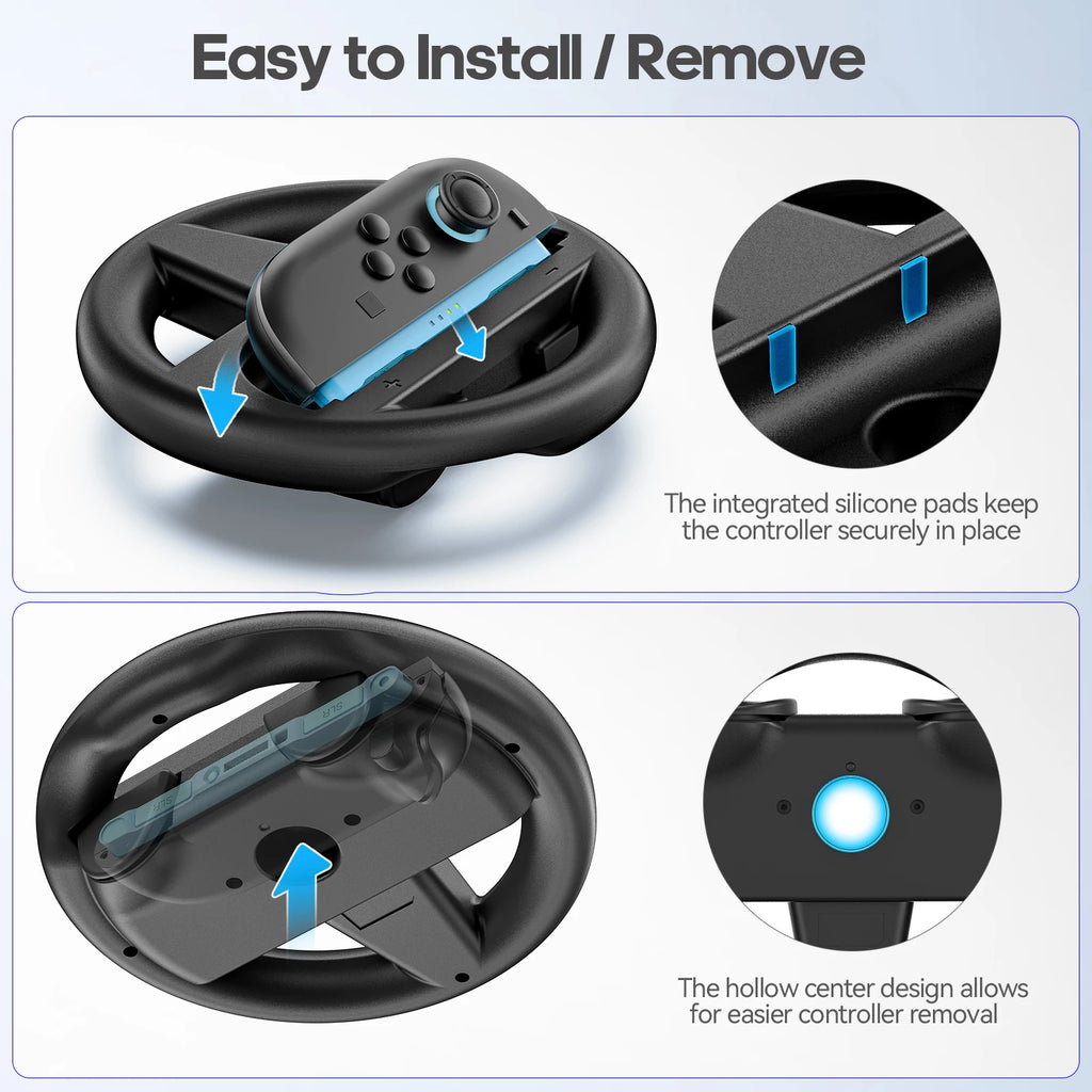 Switch 2 Racing Wheel for Joycon - Ergonomic Steering Wheel with 360° Rotation & Paddle Shift | NS2 Gaming