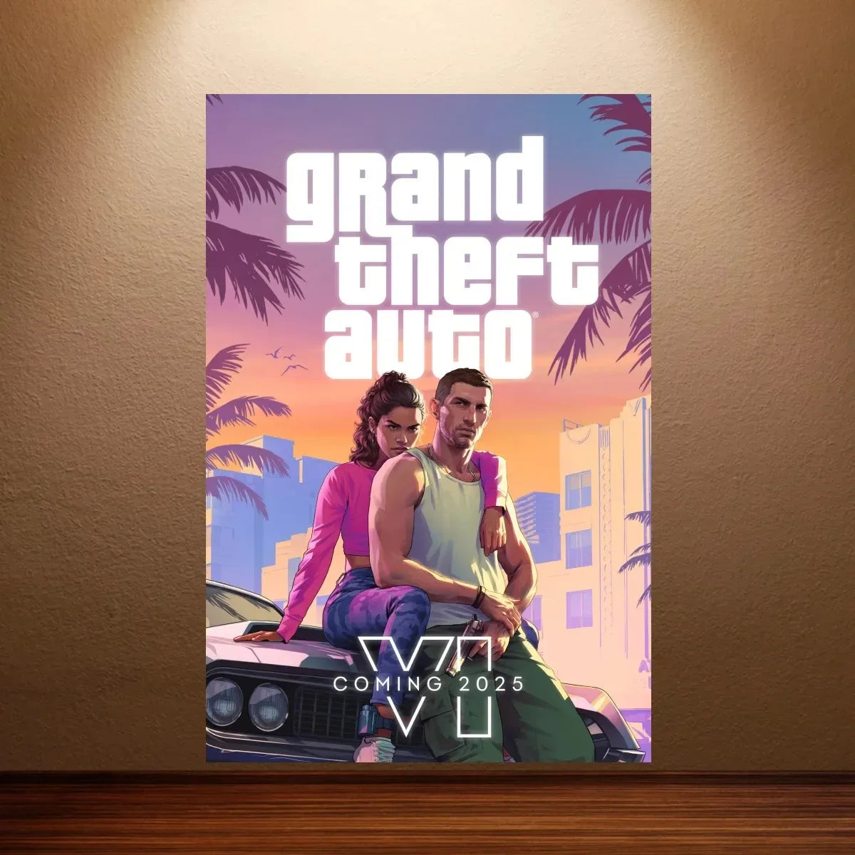 GTA VI Canvas Poster - Wall Art Print for Game Room, Bedroom & Man Cave Decor
