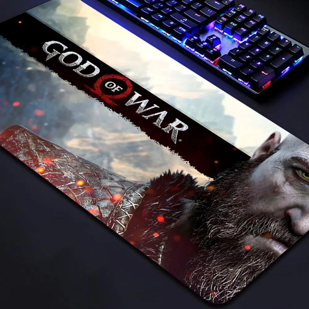 God of War Gaming Mouse Pad - Large Extended Desk Mat with Non-Slip Rubber Base