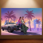 GTA VI Canvas Poster - Wall Art Print for Game Room, Bedroom & Man Cave Decor