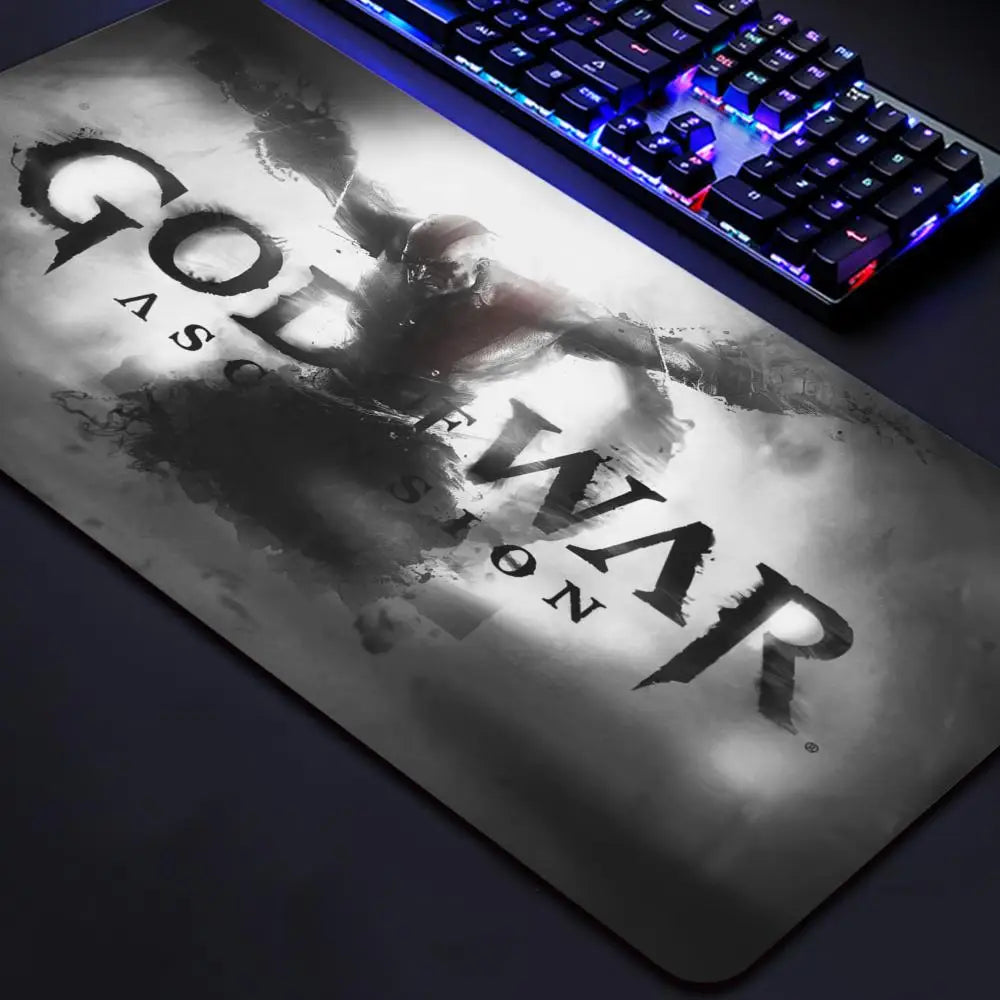 God of War Gaming Mouse Pad - Large Extended Desk Mat with Non-Slip Rubber Base