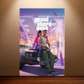 GTA VI Canvas Poster - Wall Art Print for Game Room, Bedroom & Man Cave Decor