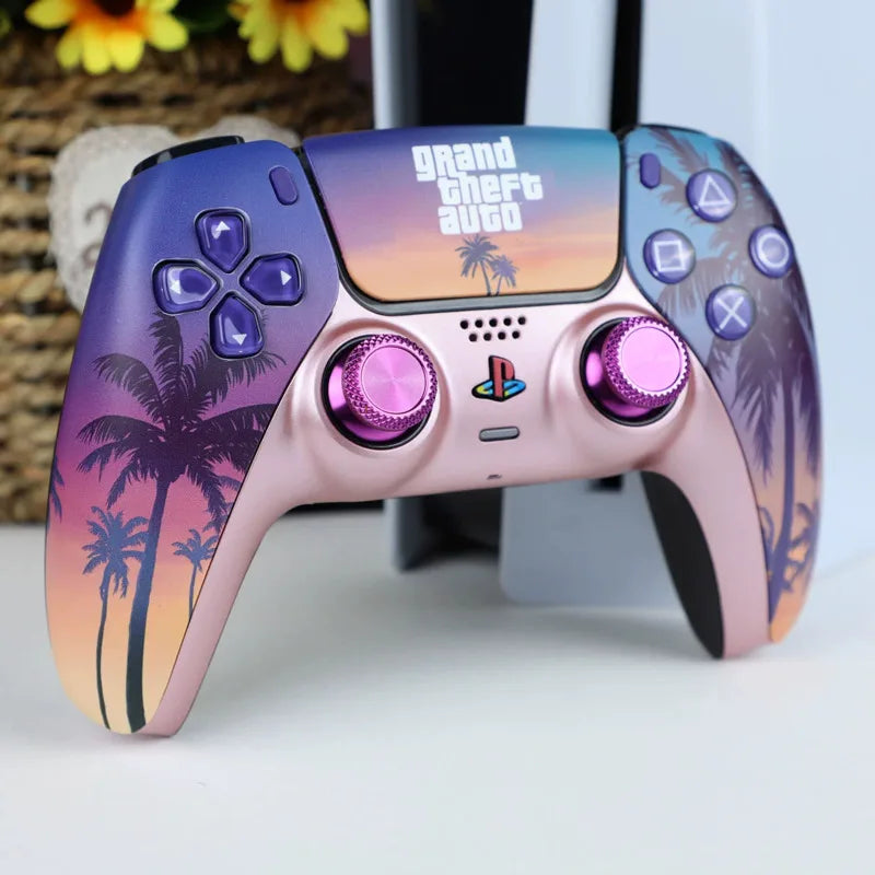 GTA VI PS5 Controller Replacement Shell - Custom DualSense Cover with Joystick & Trim Options
