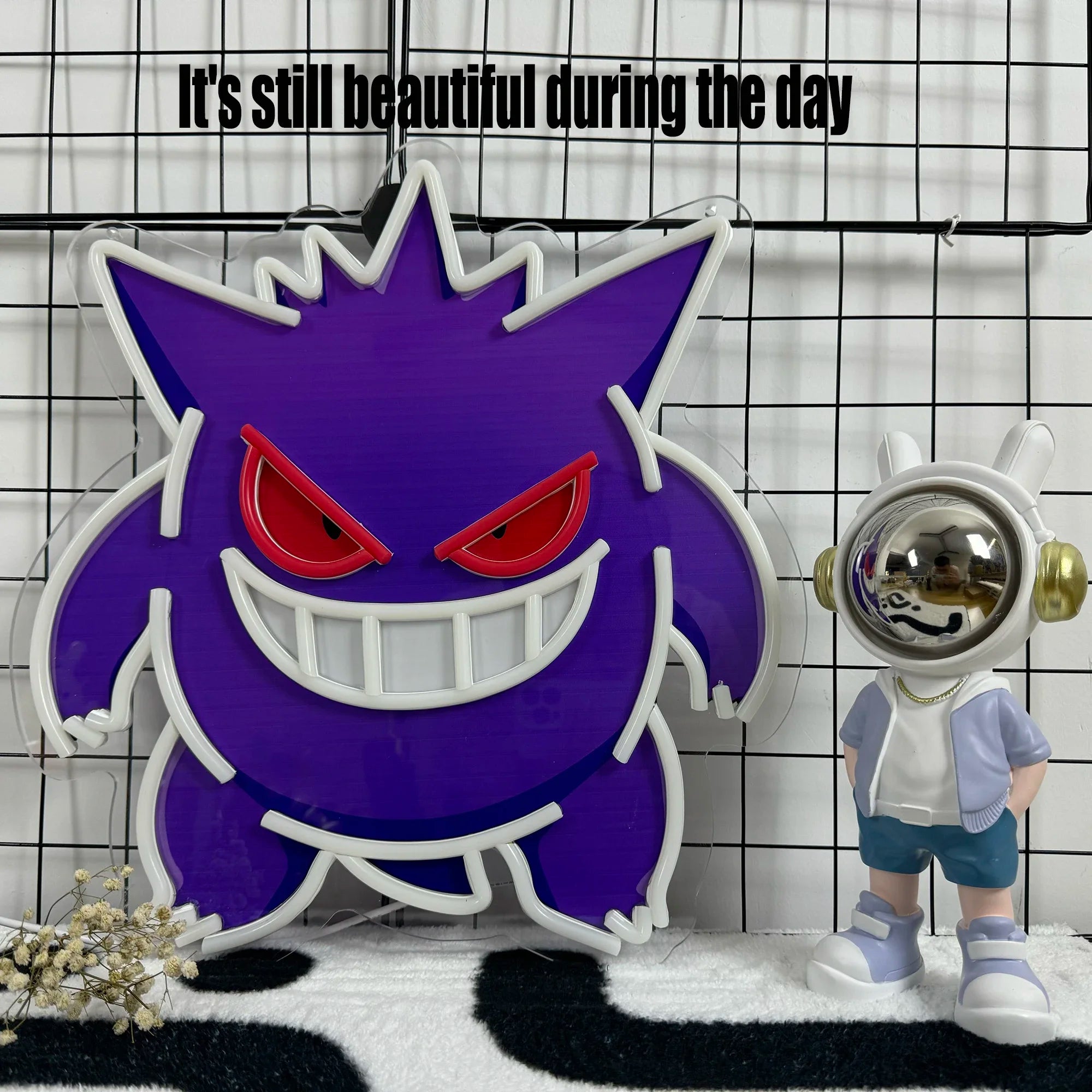 Gengar Pokémon LED Neon Sign - USB Dimmable Light for Bedroom, Game Room & Party Decor