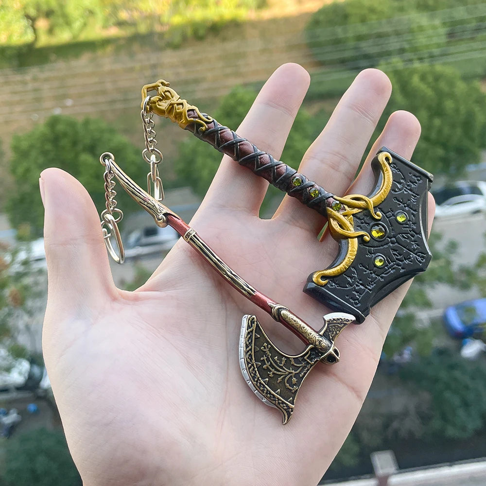 God of War Keychain - Thor's Hammer Mjolnir for Collectors