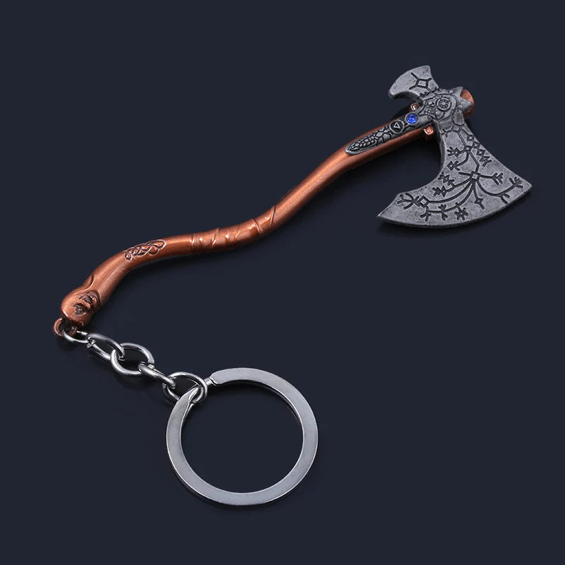 Kratos Axe Keychain - Exquisite Crystal Carved Pendant for Fans
