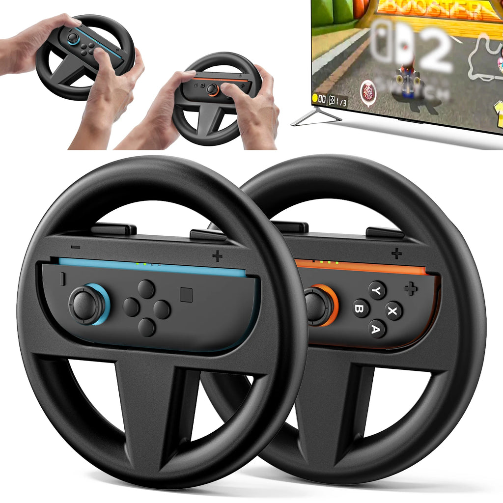 Switch 2 Racing Wheel for Joycon - Ergonomic Steering Wheel with 360° Rotation & Paddle Shift | NS2 Gaming