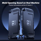 Switch 2 Transparent Grip Case - Shock-Absorbing Cover with Ergonomic Hand Grips