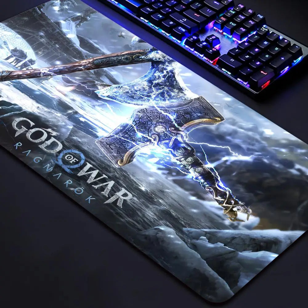 God of War Gaming Mouse Pad - Large Extended Desk Mat with Non-Slip Rubber Base