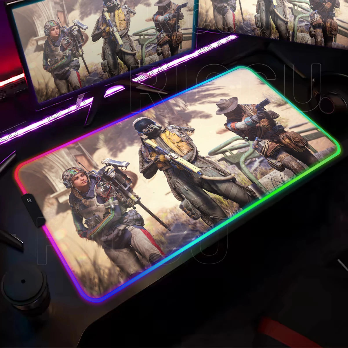ARC Raiders RGB LED Gaming Mouse Pad – XXL Desk Mat with 12 Lighting Modes & Non-Slip Rubber Base