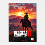Red Dead Redemption 2 Canvas Poster - Western Wall Art Print for Game Room, Bedroom & Man Cave