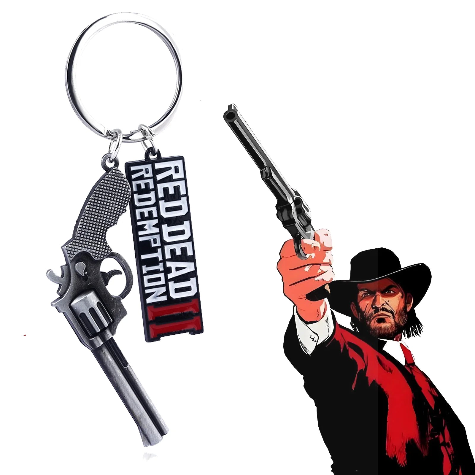 Arthur Morgan Revolver Keyring - Stylish Pendant for Gamers