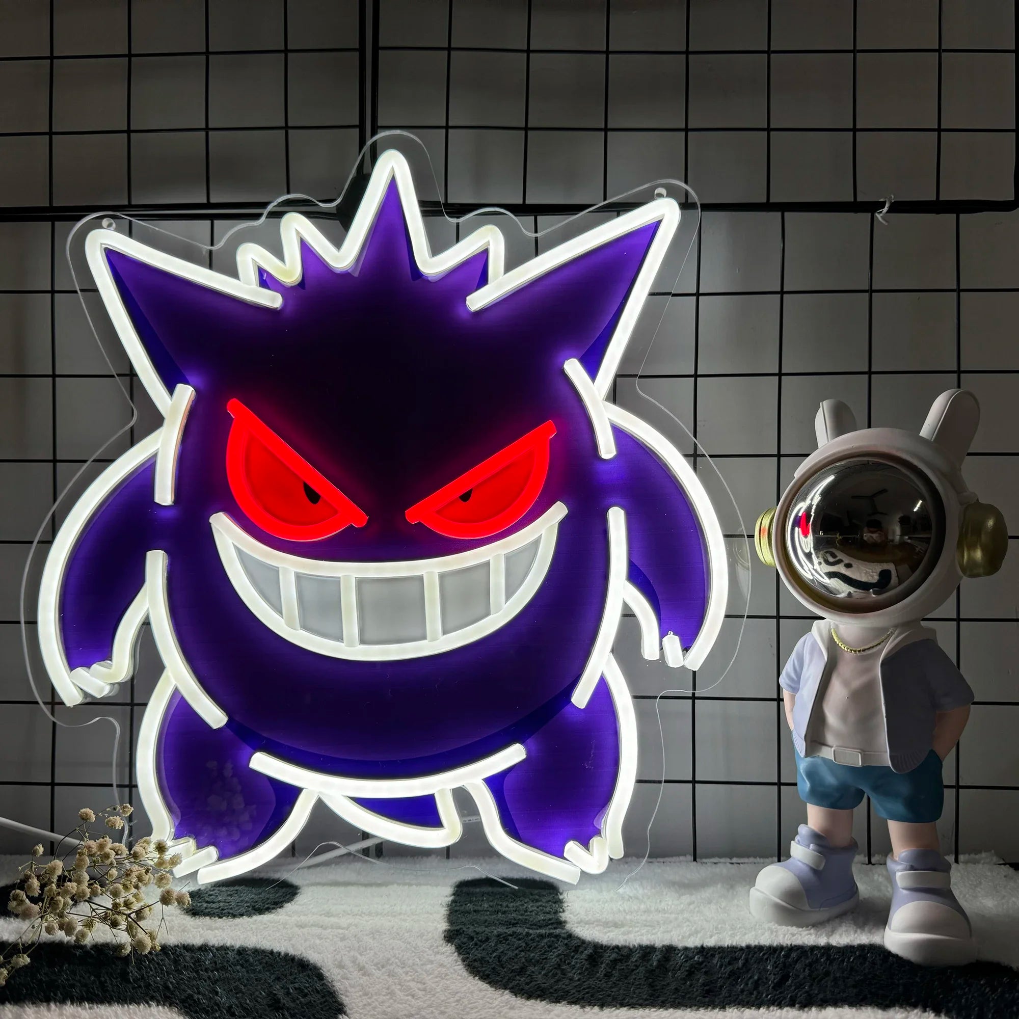 Gengar Pokémon LED Neon Sign - USB Dimmable Light for Bedroom, Game Room & Party Decor