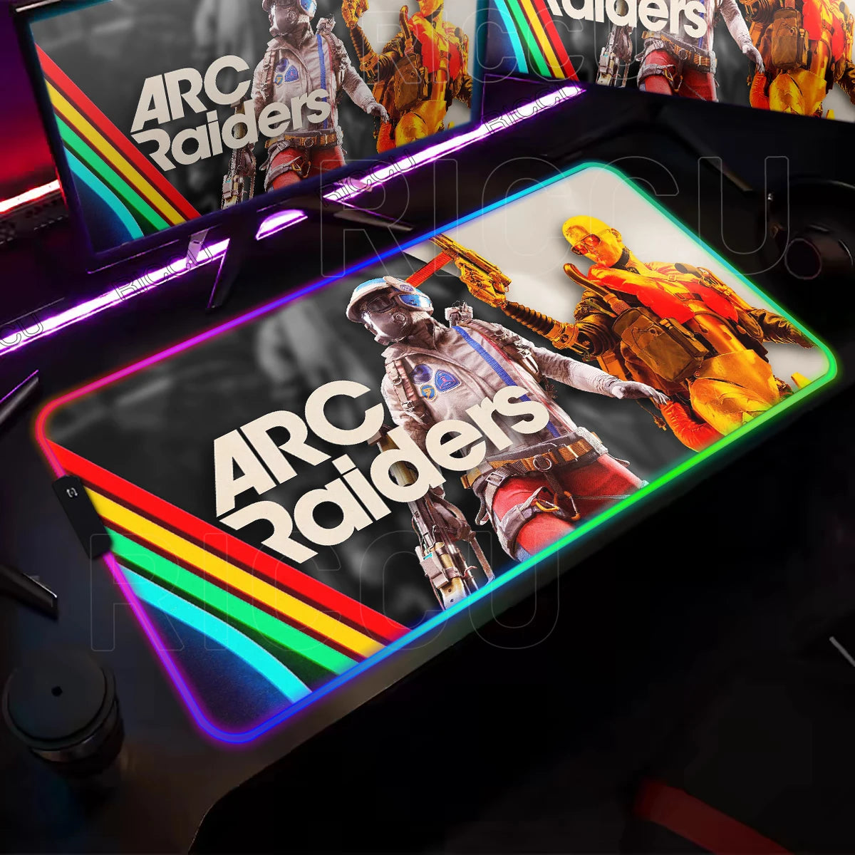 ARC Raiders RGB LED Gaming Mouse Pad – XXL Desk Mat with 12 Lighting Modes & Non-Slip Rubber Base