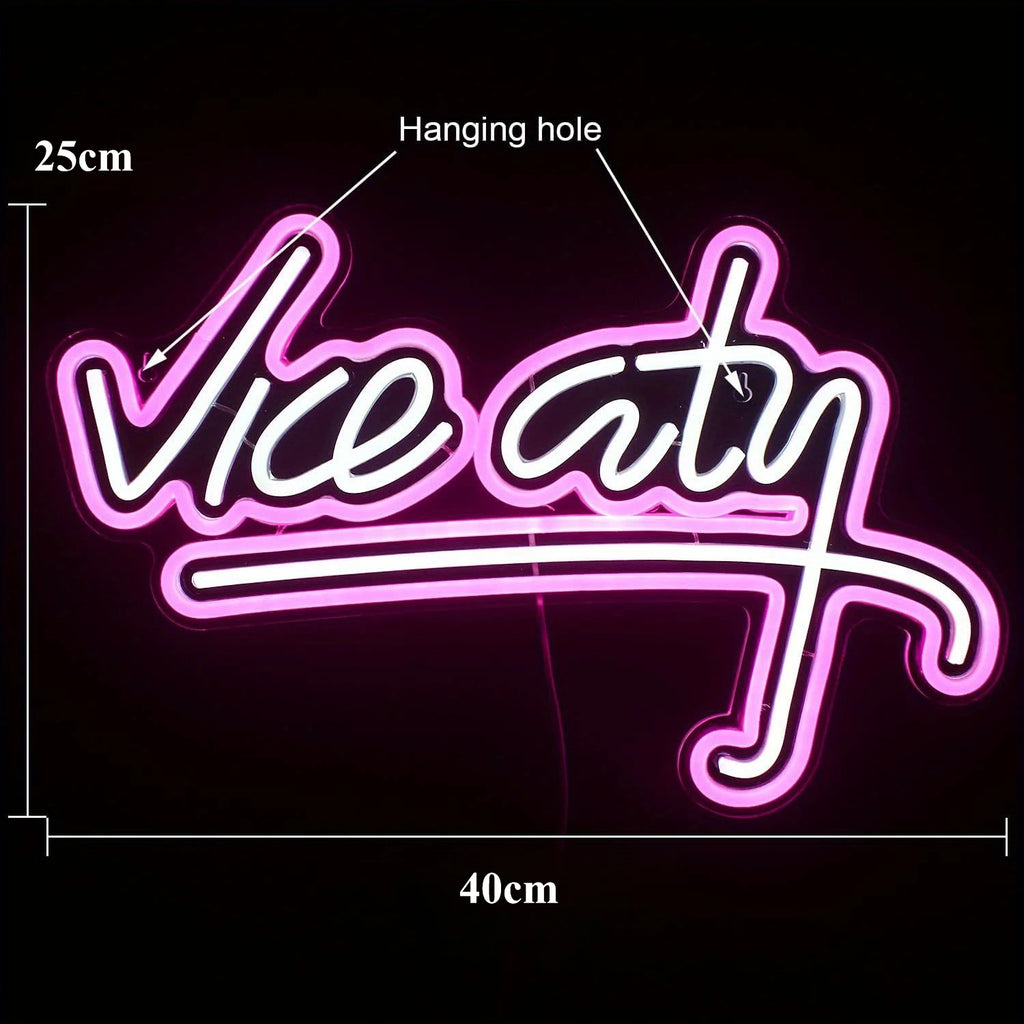 Vice City Neon Sign - LED Neon Light for Gaming Setup & Battlestation