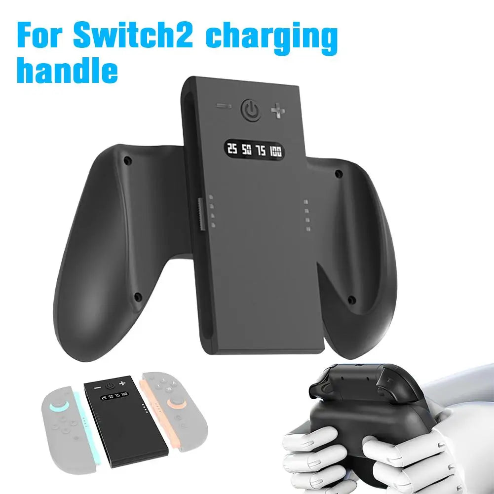 Switch 2 Charging Grip with 2000mAh Battery - Ergonomic Joy-Con Handle Charging Station Dock