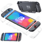Switch 2 Transparent Grip Case - Shock-Absorbing Cover with Ergonomic Hand Grips
