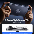 Switch 2 Transparent Grip Case - Shock-Absorbing Cover with Ergonomic Hand Grips
