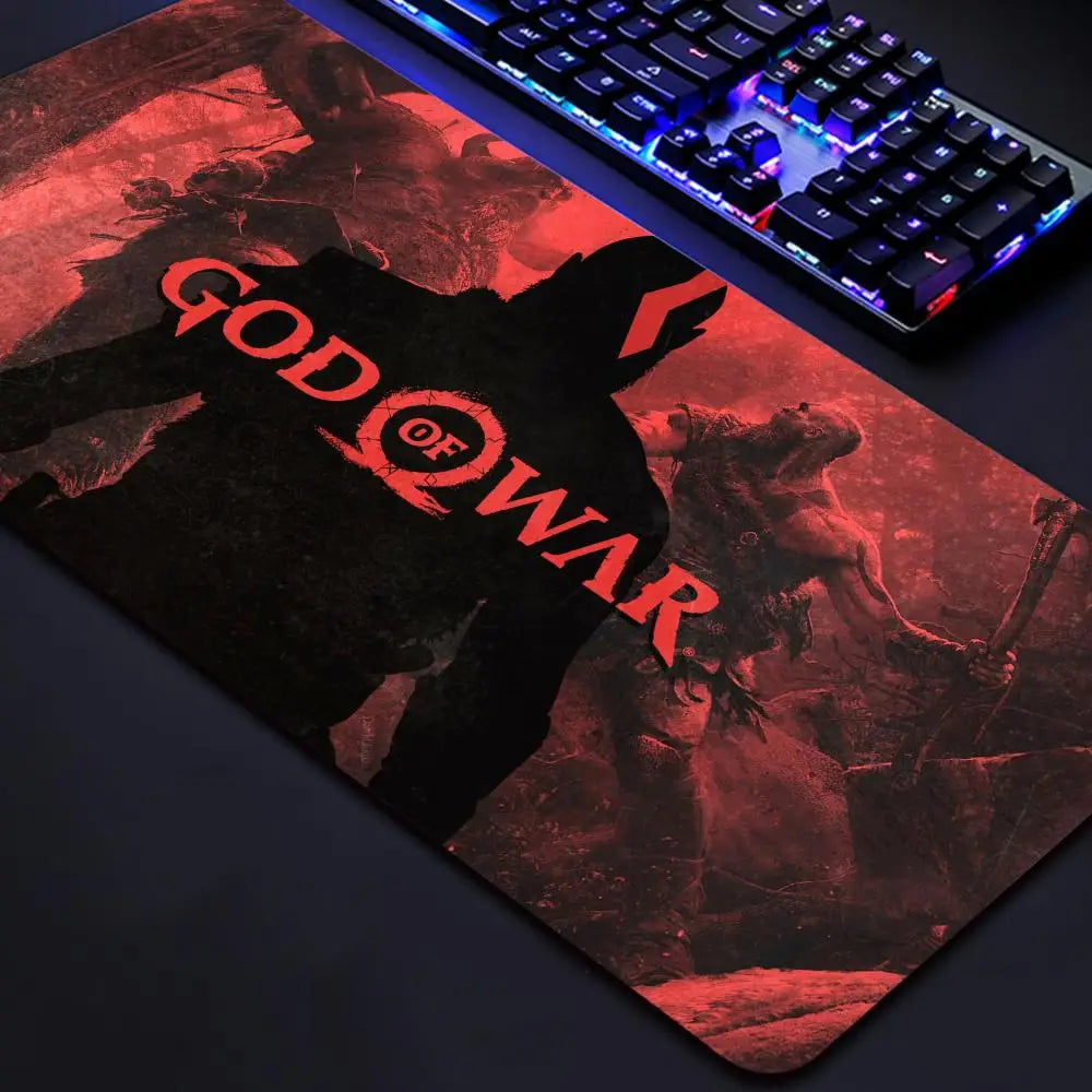 God of War Gaming Mouse Pad - Large Extended Desk Mat with Non-Slip Rubber Base
