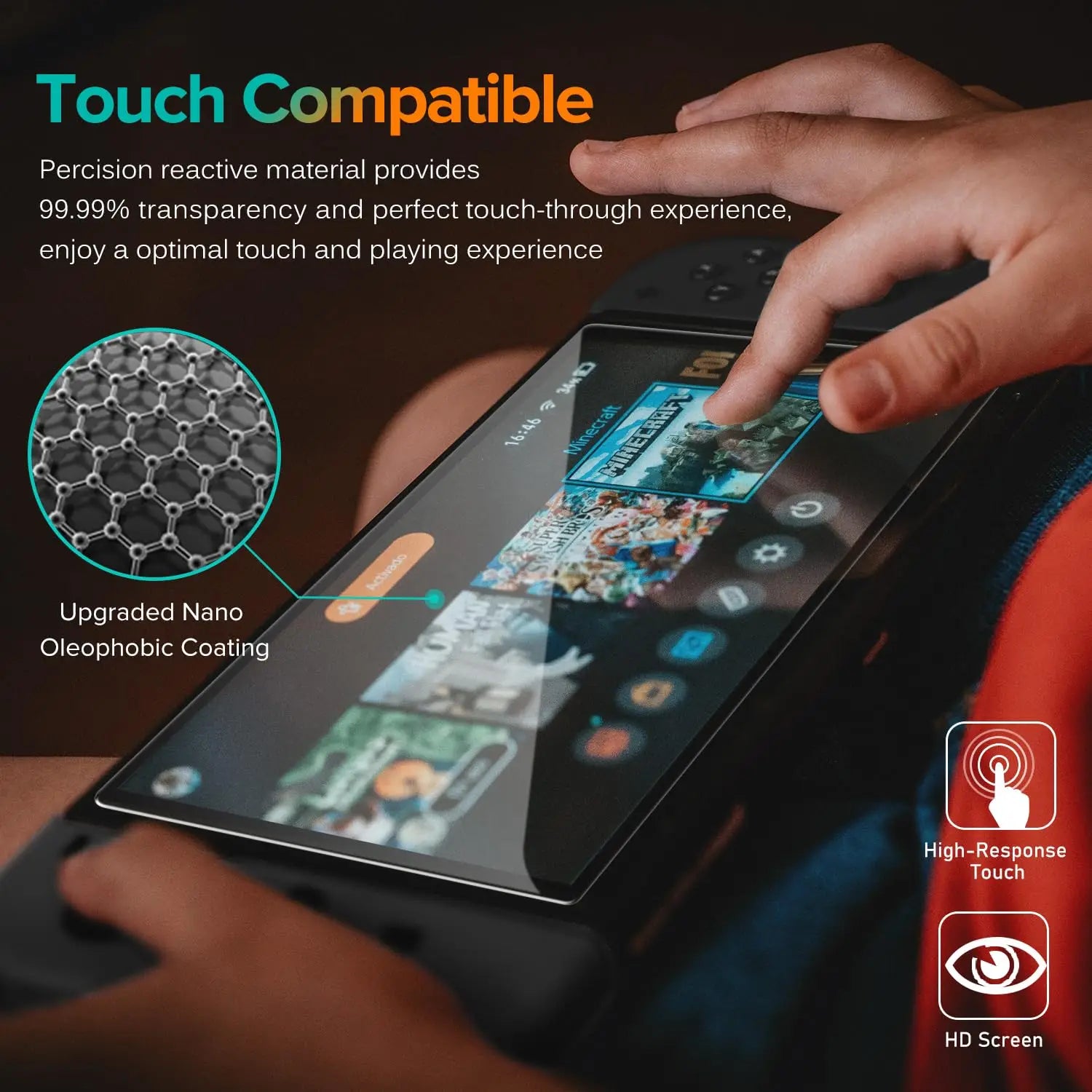 Switch 2 Tempered Glass Screen Protector - 9H HD Clear, Anti-Fingerprint & Anti-Scratch