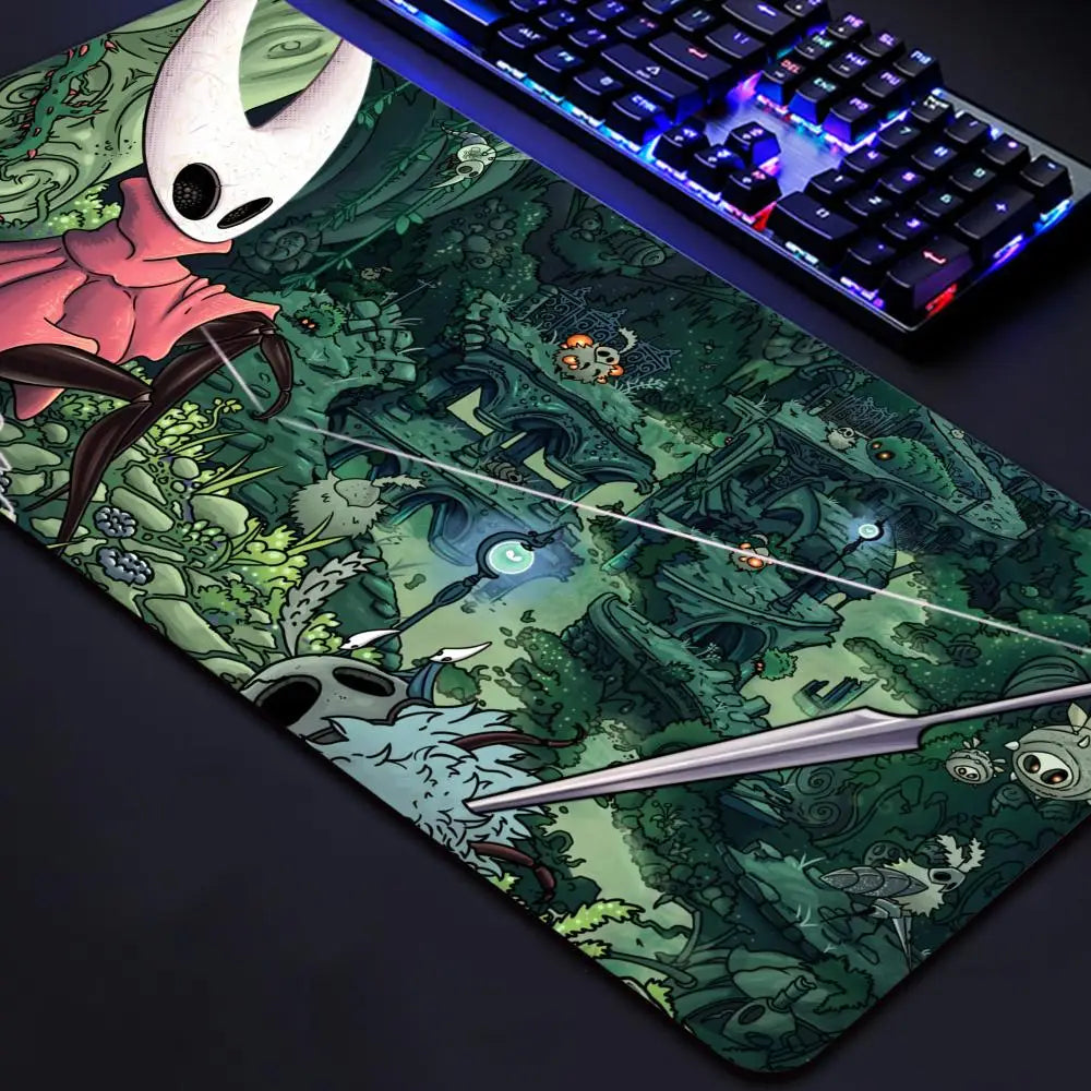 Hollow Knights Gaming Mouse Pad – XXL Desk Mat with Stitched Edges & Non-Slip Rubber Base