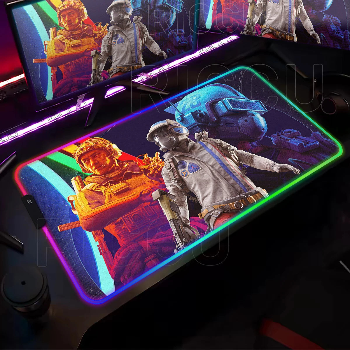 ARC Raiders RGB LED Gaming Mouse Pad – XXL Desk Mat with 12 Lighting Modes & Non-Slip Rubber Base