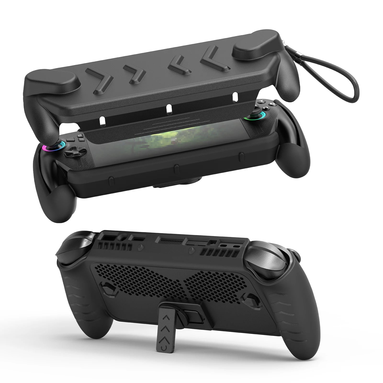ROG Ally & Ally X Grip Case with Kickstand - 360° Protection, High-Grip Texture & Metal Stand