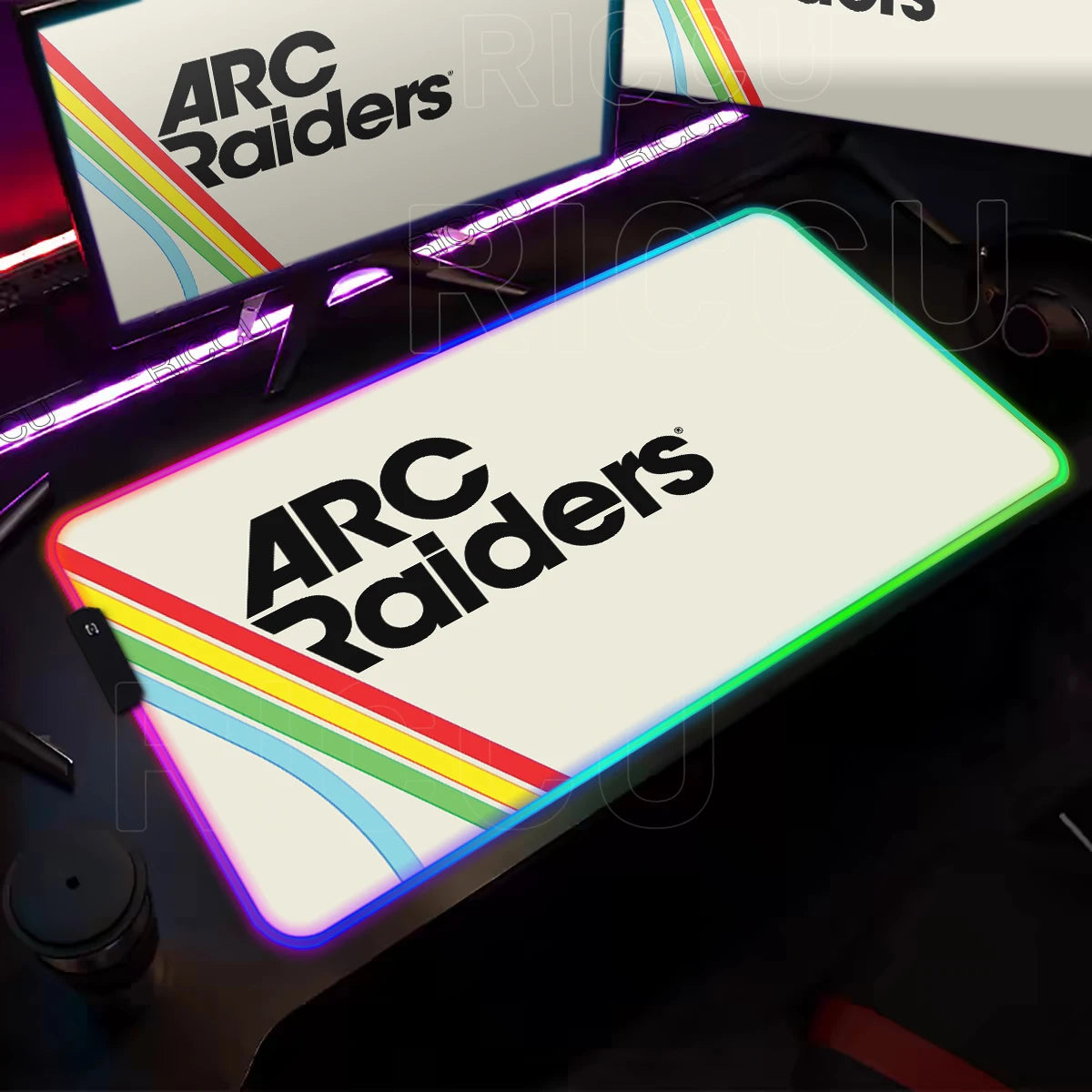 ARC Raiders RGB LED Gaming Mouse Pad – XXL Desk Mat with 12 Lighting Modes & Non-Slip Rubber Base