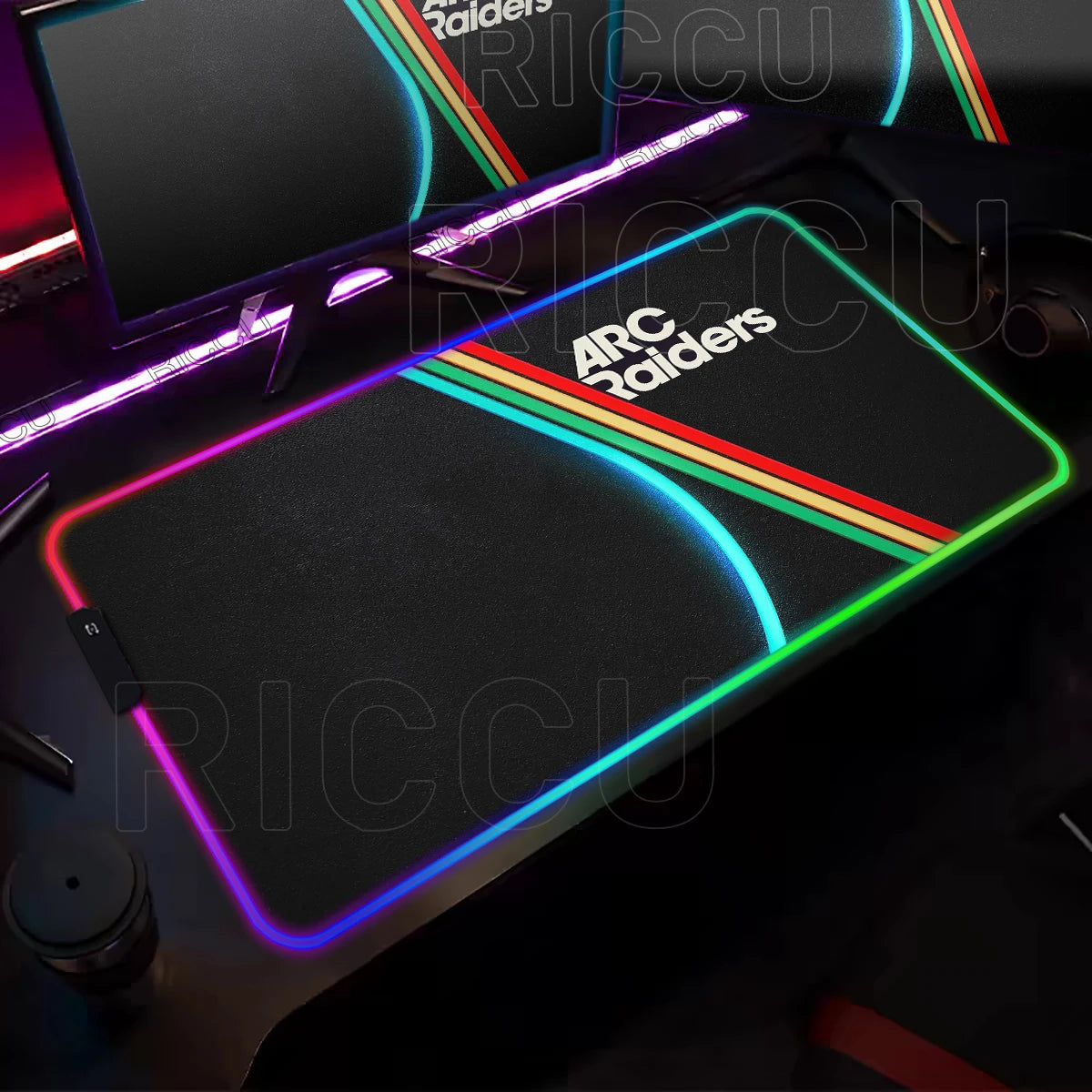 ARC Raiders RGB LED Gaming Mouse Pad – XXL Desk Mat with 12 Lighting Modes & Non-Slip Rubber Base