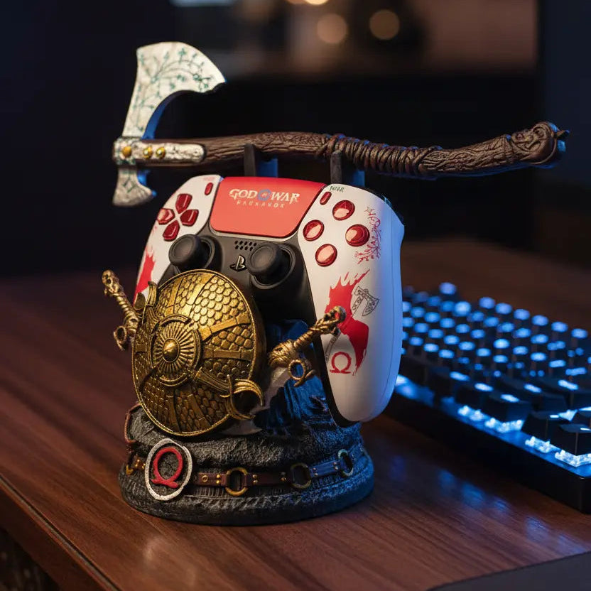 God of War Controller Stand - Premium Gamepad Holder for PS5, Xbox & PS4